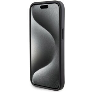 Ferrari FEHCP15SGSPSIK Apple iPhone 15 / 14 /13 6.1" juodos spalvos kietas dėklas Grip Stand Metal Logo - Image 5