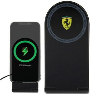 Ferrari foldable cargo. induction 2in1 FECBFMALK 15W juodos spalvos Printed Logo MagSafe - Image 2