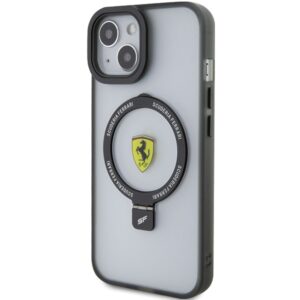 Ferrari FEHMP15MUSCAK Apple iPhone 15 Plus /14 Plus 6.7" juodos spalvos kietas dėklas Ring Stand 2023 Collection - Image 2