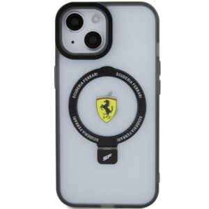 Ferrari FEHMP15MUSCAK Apple iPhone 15 Plus /14 Plus 6.7" juodos spalvos kietas dėklas Ring Stand 2023 Collection - Image 3