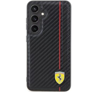 Ferrari FEHCS24MN3DUR S24+ S926 juodos spalvos kietas dėklas Carbon Printed Line - Image 3