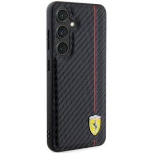 Ferrari FEHCS24MN3DUR S24+ S926 juodos spalvos kietas dėklas Carbon Printed Line - Image 4