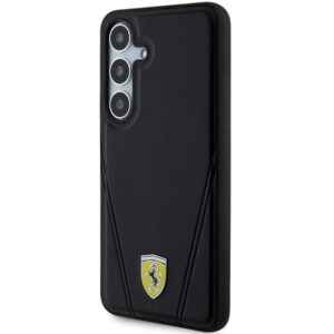 Ferrari FEHMS24SP3BAK S24 S921 juodos spalvos kietas dėklas Hot Stamp V Lines MagSafe - Image 2
