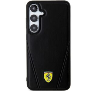 Ferrari FEHMS24SP3BAK S24 S921 juodos spalvos kietas dėklas Hot Stamp V Lines MagSafe - Image 3