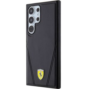 Ferrari FEHMS24LP3BAK S24 Ultra S928 juodos spalvos kietas dėklas Hot Stamp V Lines MagSafe - Image 2