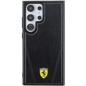 Ferrari FEHMS24LP3BAK S24 Ultra S928 juodos spalvos kietas dėklas Hot Stamp V Lines MagSafe - Image 3