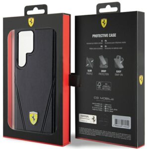 Ferrari FEHMS24LP3BAK S24 Ultra S928 juodos spalvos kietas dėklas Hot Stamp V Lines MagSafe - Image 8