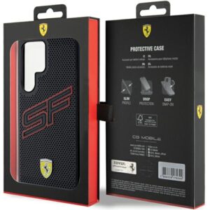 Ferrari FEHCS24LPINK S24 Ultra S928 juodos spalvos kietas dėklas Big SF Perforated - Image 8