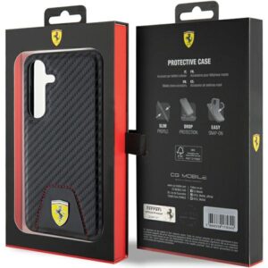 Ferrari FEHCS24SN3 PUK S24 S921 juodos spalvos kietas dėklas Carbon Stitched Bottom - Image 8