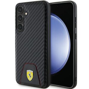 Ferrari FEHCS24MN3 PUK S24+ S926 juodos spalvos kietas dėklas Carbon Stitched Bottom