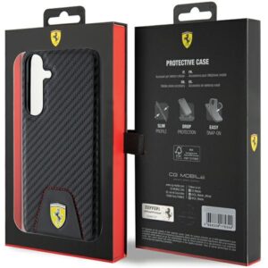 Ferrari FEHCS24MN3 PUK S24+ S926 juodos spalvos kietas dėklas Carbon Stitched Bottom - Image 8