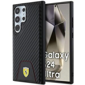 Ferrari FEHCS24LN3 PUK S24 Ultra S928 juodos spalvos kietas dėklas Carbon Stitched Bottom