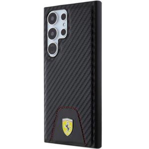 Ferrari FEHCS24LN3 PUK S24 Ultra S928 juodos spalvos kietas dėklas Carbon Stitched Bottom - Image 2