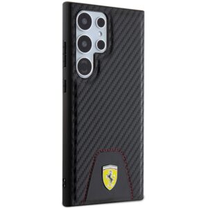 Ferrari FEHCS24LN3 PUK S24 Ultra S928 juodos spalvos kietas dėklas Carbon Stitched Bottom - Image 4