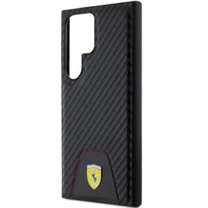 Ferrari FEHCS24LN3 PUK S24 Ultra S928 juodos spalvos kietas dėklas Carbon Stitched Bottom - Image 6
