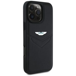 Dėklas Aston Martin HC Leather Victory Design to Apple iPhone 16 Pro juodos spalvos - Image 4