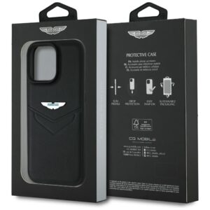 Dėklas Aston Martin HC Leather Victory Design to Apple iPhone 16 Pro juodos spalvos - Image 8