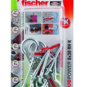 FISCHER DUOPOWER kaištis 6x30 su apvaliu kabliu /6vnt.