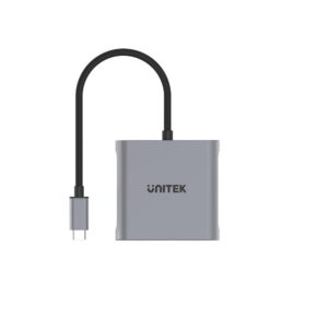 UNITEK V1404B vaizdo kabelio adapteris 0,15 m C tipo USB 2 x HDMI Pilka - Image 2