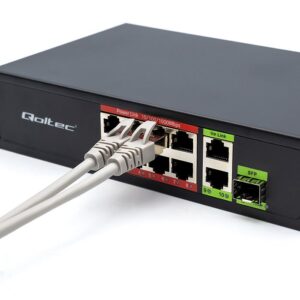 Qoltec 52297 GREITO Ethernet PoE KOMUTATORIUS 8x RJ45 PoE 2x RJ45 Uplink 1x SFP | 120W | 1000 Mb - Image 3