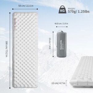 Naturehike Tuye R 5.8 čiužinys cnh22dz016 kvadratinis įprasto dydžio platus anglies sidabro spalvos - Image 2