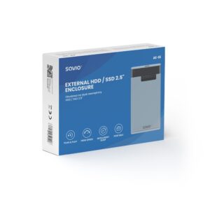 Savio 2,5" išorinis HDD/SSD korpusas, USB 3.0, skaidrus, AK-66 - Image 3