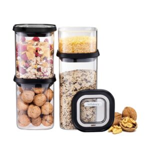 GEFU PANTRY Stačiakampio formos Konteineris Juoda, Permatomas 4 vnt