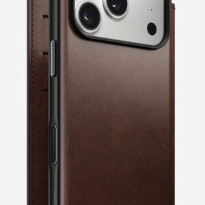 Nomad Modern Leather Folio mobiliojo telefono dėklas 16 cm (6.3") „Folio“ Ruda - Image 1