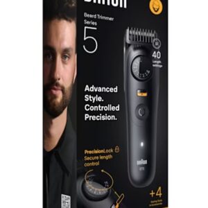 Braun BeardTrimmer 9 BT5520 barzdos kirpimo mašinėlė Baterija 40 2 cm „Wet & Dry“ Juoda - Image 2