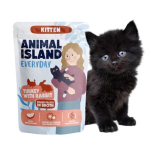 ANIMAL ISLAND Everyday Kitten Turkey with rabbit in broth - šlapias kačių maistas - 85g - Image 2