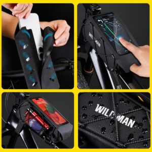 Dviračio krepšys WILDMAN GX100 Mount Frame Bag juodos spalvos - Image 5