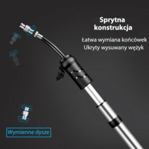 WILDMAN FK1 aluminum hand bicycle pump juodos spalvos - Image 4