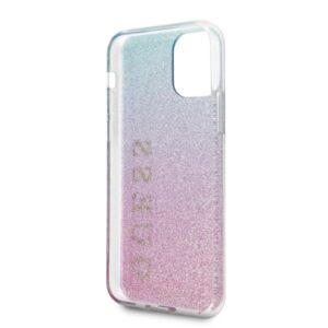 Guess GUHCN65PCUGLPBL Apple iPhone 11 Pro Max rožinės spalvos blue kietas dėklas Glitter Gradient - Image 5