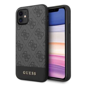 Guess GUHCN61G4GLGR Apple iPhone 11 6,1" / Xr grey kietas dėklas 4G Stripe Collection