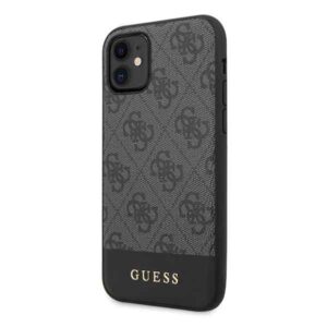Guess GUHCN61G4GLGR Apple iPhone 11 6,1" / Xr grey kietas dėklas 4G Stripe Collection - Image 2
