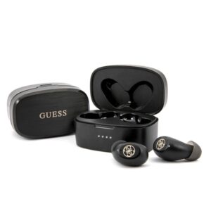Guess Bluetooth Ausinės GUTWSJL4GBKTWS + Docking Station juodos spalvos 4G
