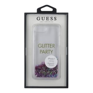 Guess GUHCP7GLUQPU Apple iPhone 6/7/8/SE 2020 / SE 2022 violetinės spalvos kietas dėklas Liquid Glitter Party - Image 3