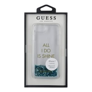 Guess GUHCP7GLUQBL Apple iPhone 6/7/8/SE 2020 / SE 2022 blue kietas dėklas Liquid Glitter Party - Image 4