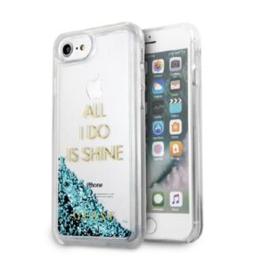 Guess GUHCP7GLUQBL Apple iPhone 6/7/8/SE 2020 / SE 2022 blue kietas dėklas Liquid Glitter Party