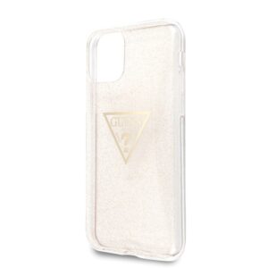 Guess GUHCN58SGTLGO Apple iPhone 11 Pro gold kietas dėklas Glitter Triangle - Image 3