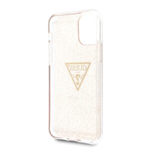 Guess GUHCN58SGTLGO Apple iPhone 11 Pro gold kietas dėklas Glitter Triangle - Image 4