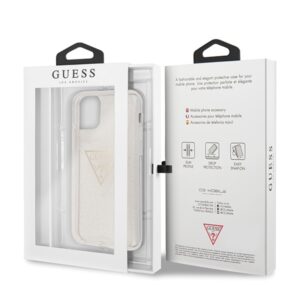 Guess GUHCN58SGTLGO Apple iPhone 11 Pro gold kietas dėklas Glitter Triangle - Image 7