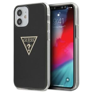 Guess GUHCP12SPCUMPTBK Apple iPhone 12 mini 5,4" juodos spalvos kietas dėklas Metallic Collection - Image 1