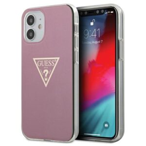 Guess GUHCP12SPCUMPTPI Apple iPhone 12 mini 5,4" rožinės spalvos kietas dėklas Metallic Collection