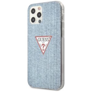 Guess GUHCP12LPCUJULLB Apple iPhone 12 Pro Max 6,7" light blue kietas dėklas Jeans Collection - Image 2