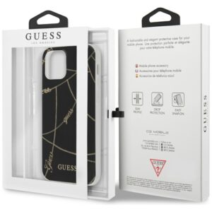 Guess GUHCP12SPCUCHBK Apple iPhone 12 mini 5,4" juodos spalvos kietas dėklas Gold Chain Collection - Image 10