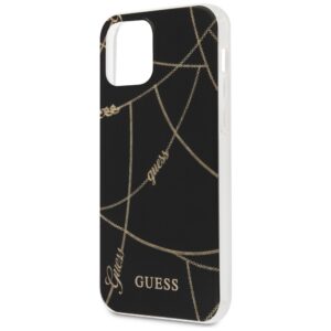 Guess GUHCP12SPCUCHBK Apple iPhone 12 mini 5,4" juodos spalvos kietas dėklas Gold Chain Collection - Image 8