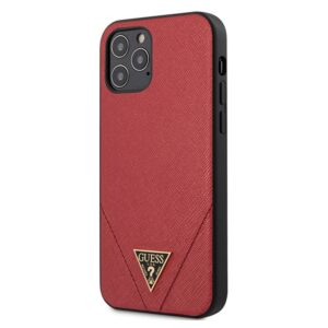 Guess GUHCP12LVSATMLRE Apple iPhone 12 Pro Max 6,7" red kietas dėklas Saffiano - Image 1