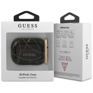 Guess GUACAPTPUCHBK AirPods Pro dėklas juodos spalvos Gold Chain Collection - Image 2