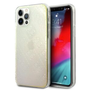 Guess GUHCP12M3D4GIRBL Apple iPhone 12/12 Pro 6,1" iridescent kietas dėklas 4G 3D Pattern Collection